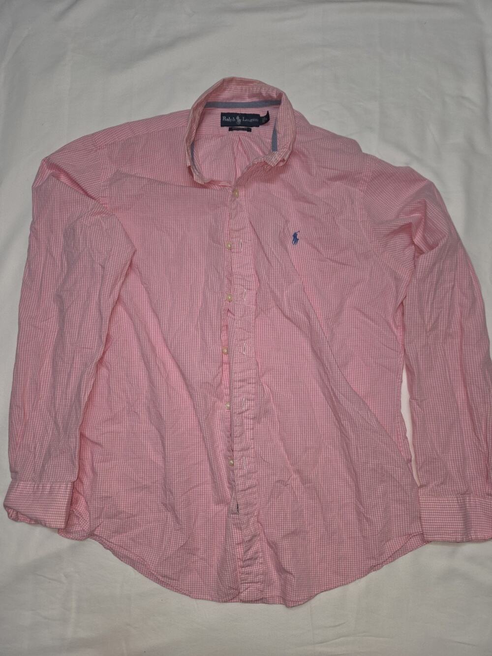 Polo Ralph Lauren Performance Long Sleeve Shirt Men's Large Classic Fit Pink